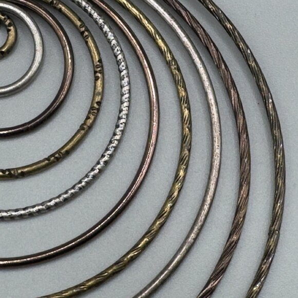 Vintage Sixties Mixed Metal hoop earrings. - Picture 5 of 11